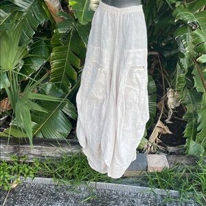 Pure linen asymmetric skirt made in Italy